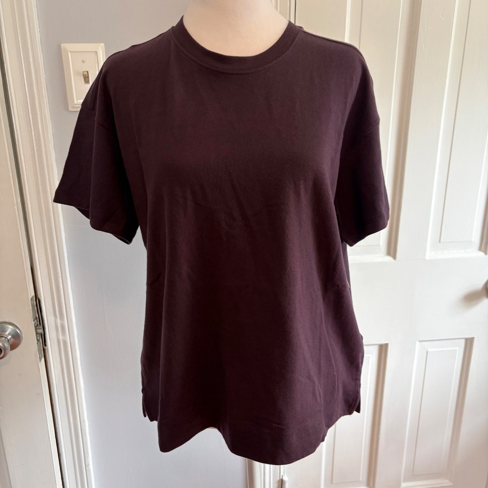 NEW Old Navy Vintage Boxy Tee Women Large Black Short Sleeve T-shirt